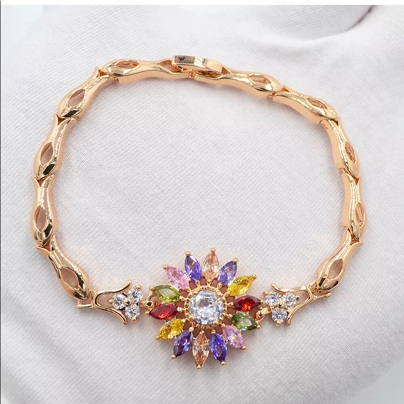 Jewelry - New gold multi color tennis bracelet